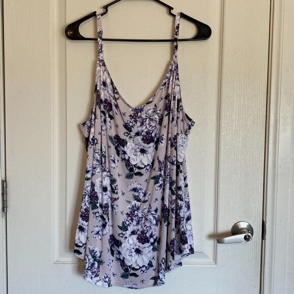 Torrid Lavender Purple Floral Print Tank - Picture 4 of 11
